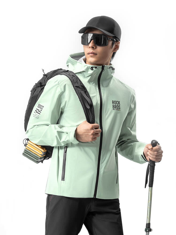 ROCKBROS ROAD-TO-SKY unisex waterproof cycling rain jacket, windproof bike coat for commuting and outdoor riding
#Color_Green