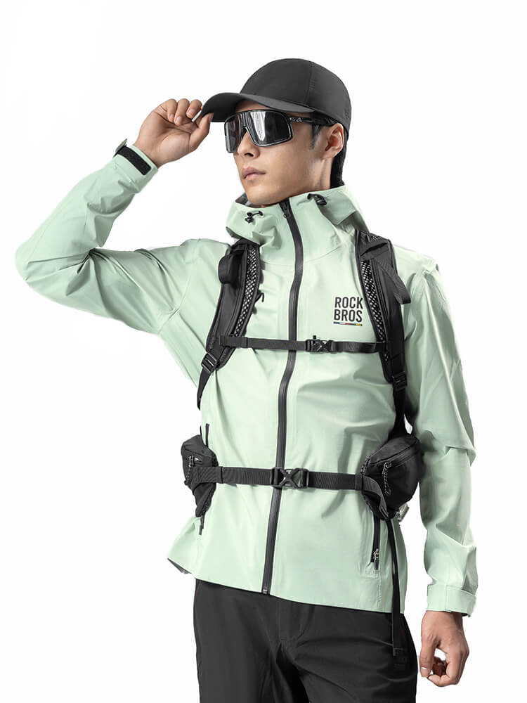 ROCKBROS ROAD-TO-SKY unisex waterproof cycling rain jacket, windproof bike coat for commuting and outdoor riding
#Color_Green