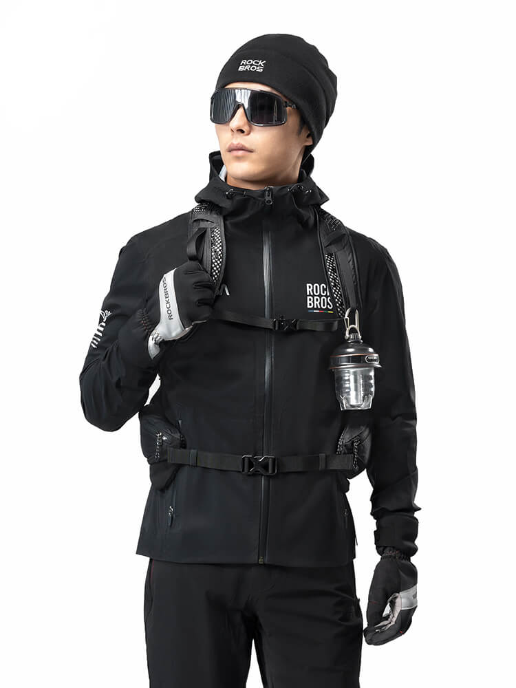 ROCKBROS ROAD-TO-SKY unisex waterproof cycling rain jacket, windproof bike coat for commuting and outdoor riding
#Color_Black