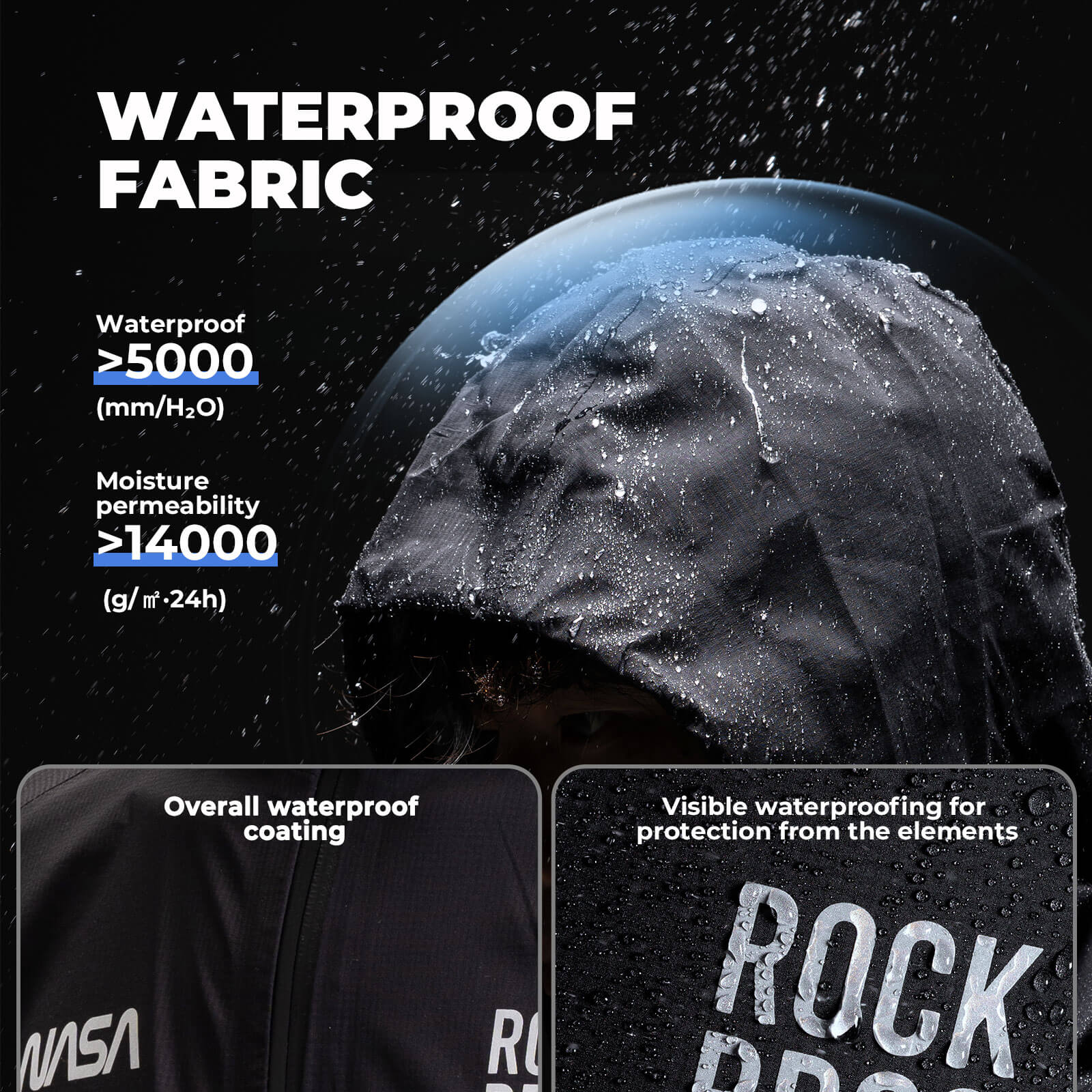 ROAD-TO-SKY waterproof cycling rain jacket windproof breathable