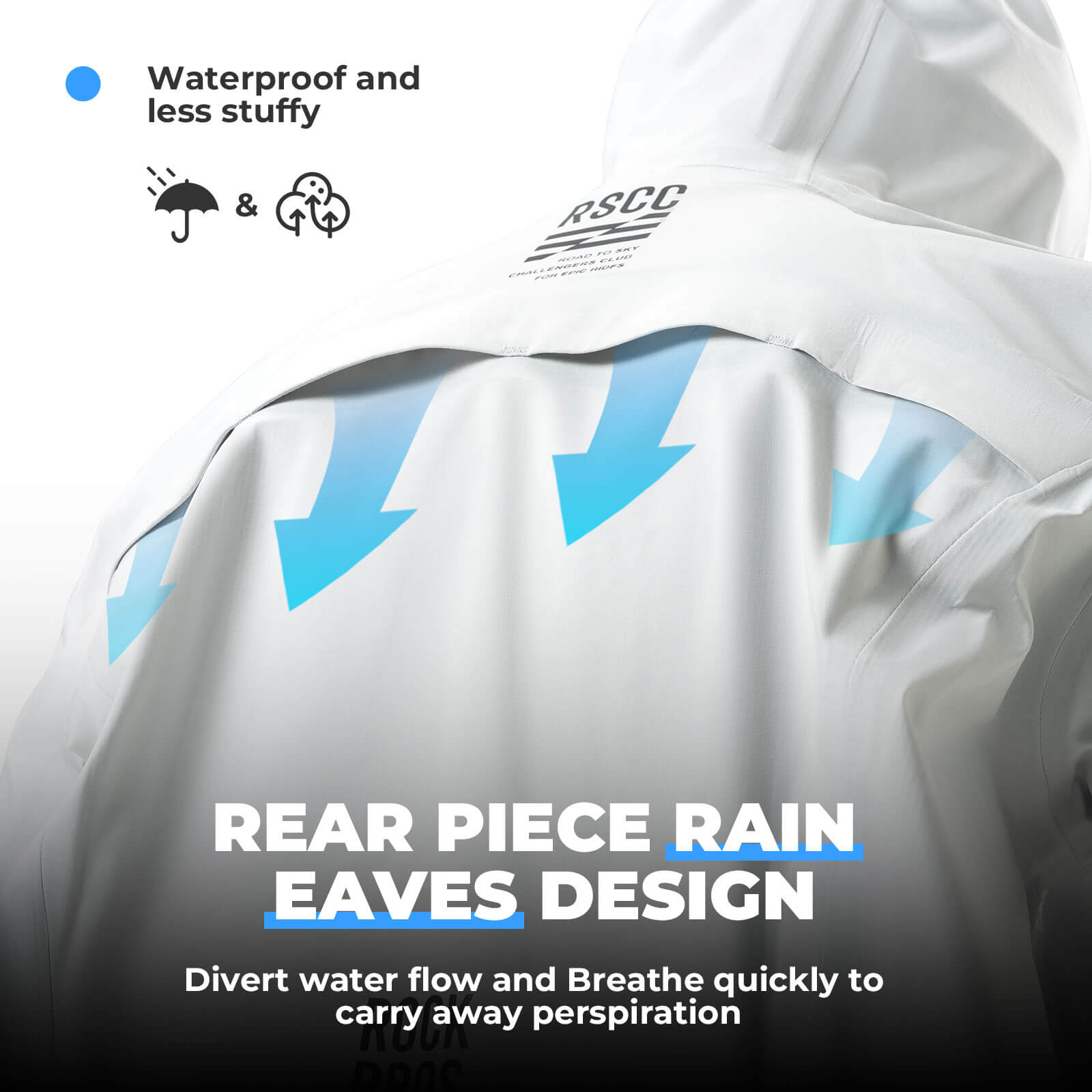 Durable breathable cycling jacket for wet and windy weather