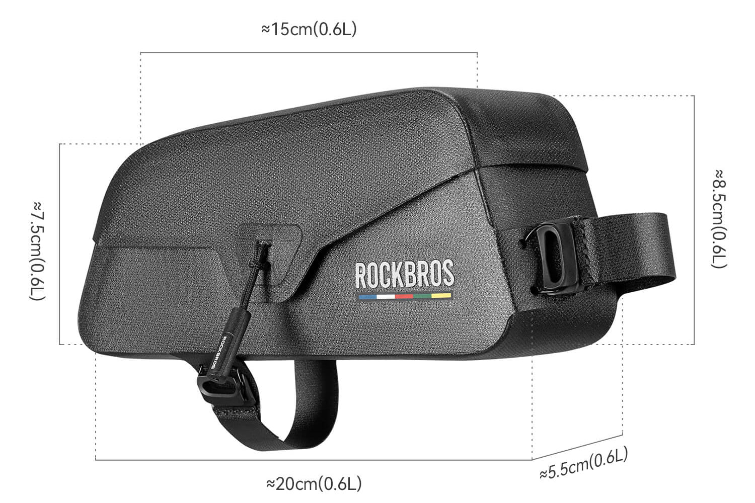 ROCKBROS Road To Sky waterproof magnetic bike top tube bag dimensions