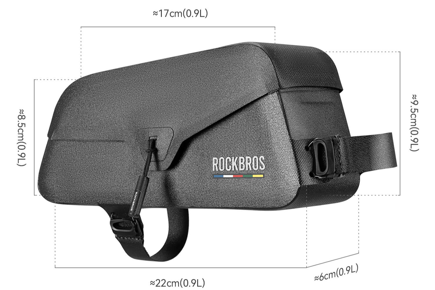 ROCKBROS Road To Sky waterproof magnetic bike top tube bag dimensions