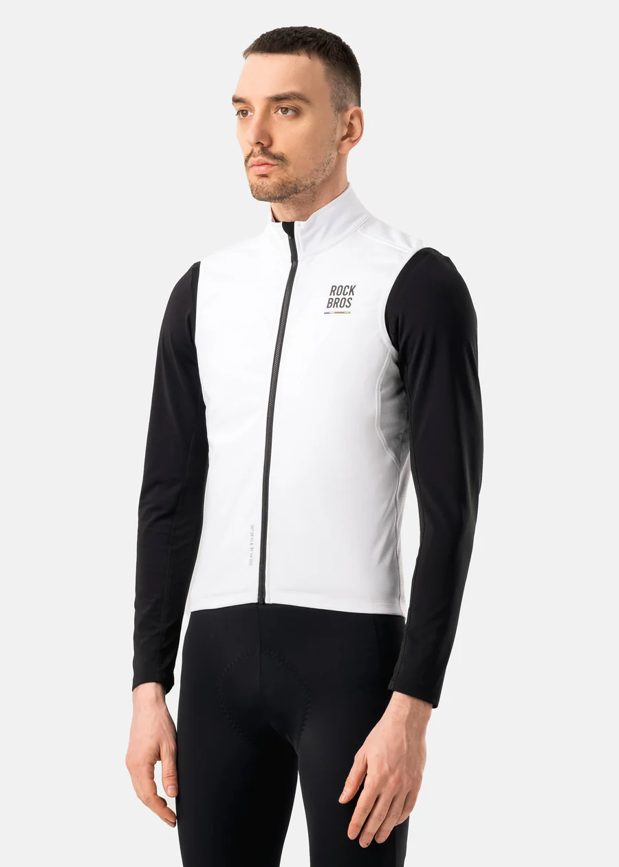 ROCKBROS ROAD-TO-SKY windproof warm cycling vest for men and women breathable thermal bike vest
#Color_White