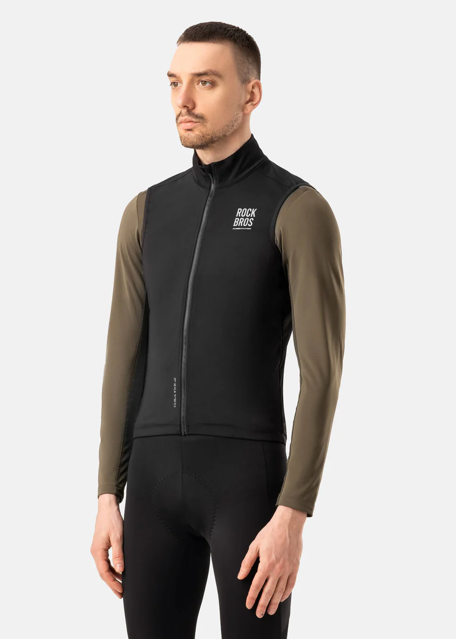 ROCKBROS ROAD-TO-SKY windproof warm cycling vest for men and women breathable thermal bike vest
#Color_Black