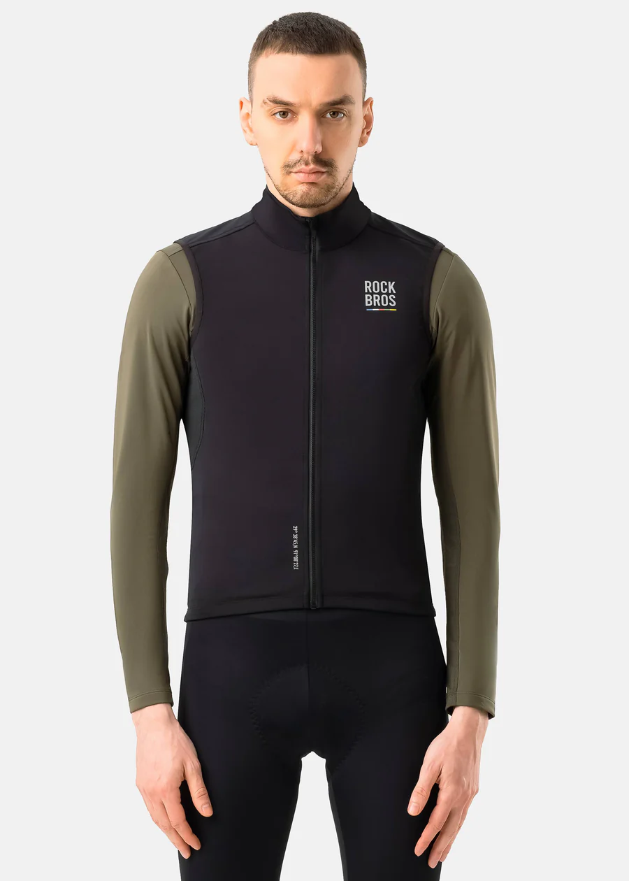 ROCKBROS ROAD-TO-SKY windproof warm cycling vest for men and women breathable thermal bike vest
#Color_Black