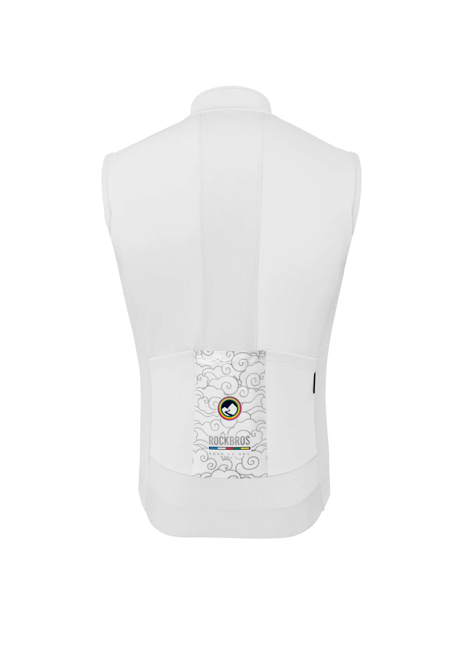 ROCKBROS ROAD-TO-SKY windproof warm cycling vest for men and women breathable thermal bike vest
#Color_White