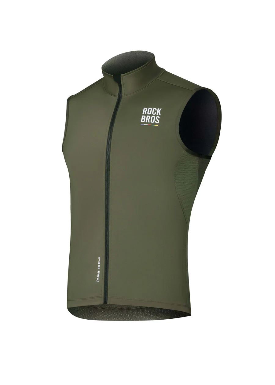 ROCKBROS ROAD-TO-SKY windproof warm cycling vest for men and women breathable thermal bike vest
#Color_Green