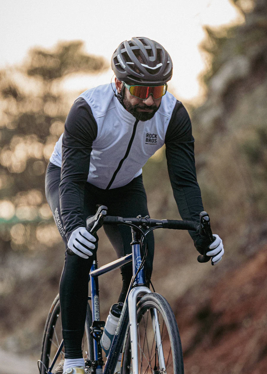 ROCKBROS ROAD-TO-SKY windproof warm cycling vest for men and women breathable thermal bike vest
#Color_White