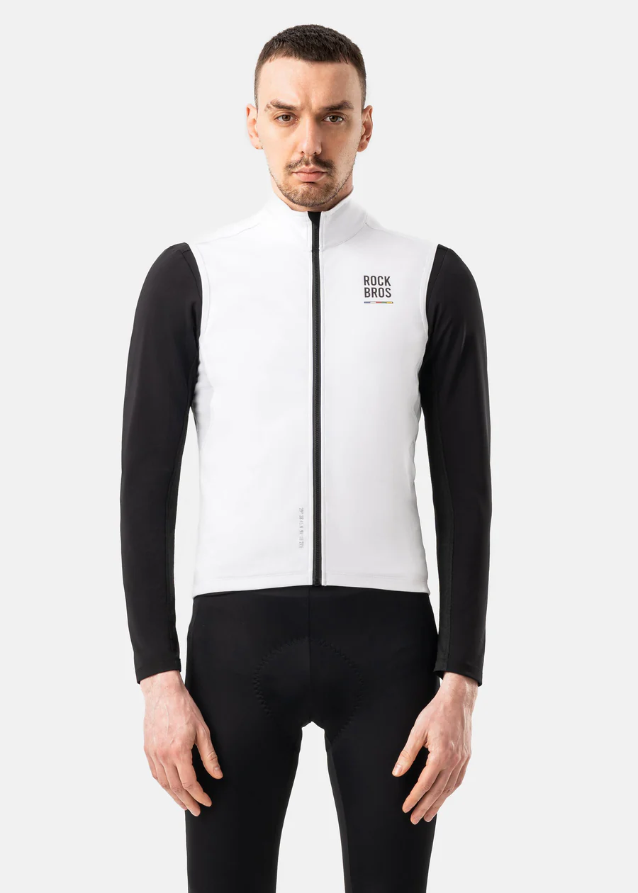ROCKBROS ROAD-TO-SKY windproof warm cycling vest for men and women breathable thermal bike vest
#Color_White