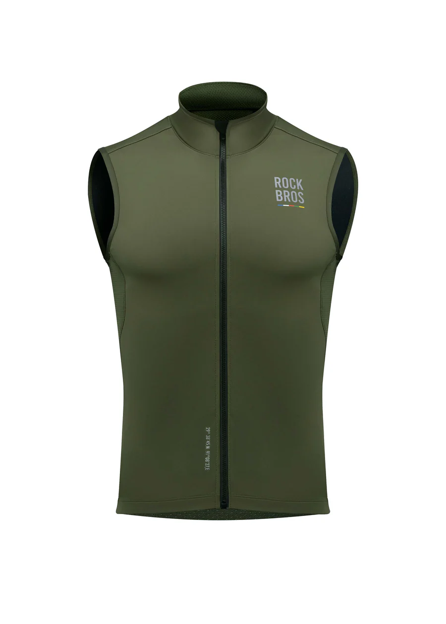 ROCKBROS ROAD-TO-SKY windproof warm cycling vest for men and women breathable thermal bike vest
#Color_Green