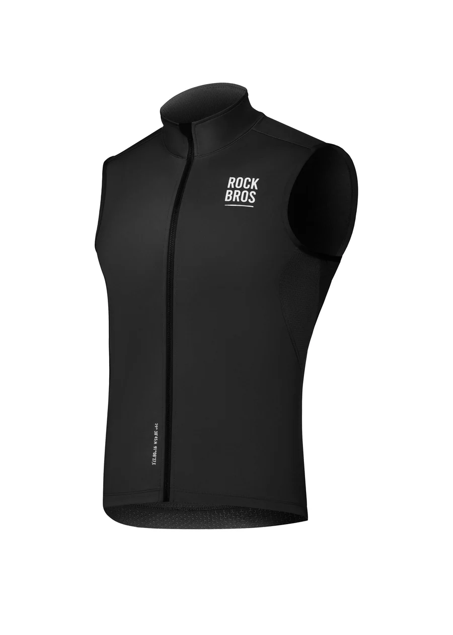 ROCKBROS ROAD-TO-SKY windproof warm cycling vest for men and women breathable thermal bike vest
#Color_Black