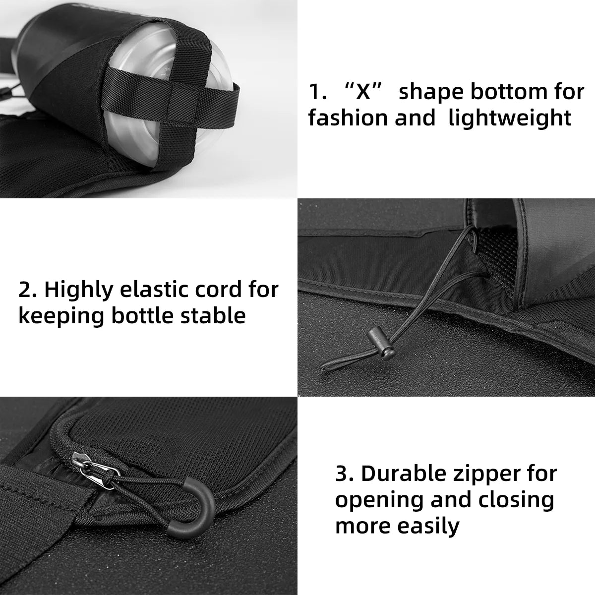 ROCKBROS running hydration belt with an adjustable waist strap, phone storage and reflective details