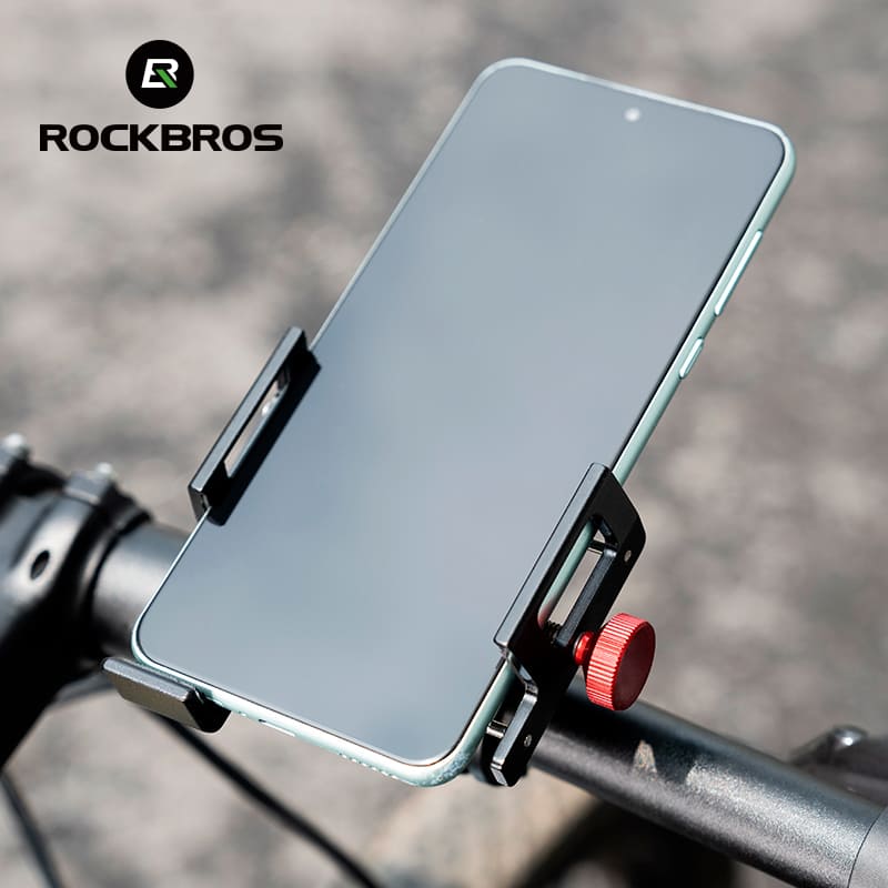 ROCKBROS Aluminum Alloy Bike Phone Mount for 4.7-7.09 Inch Phones on Bicycles