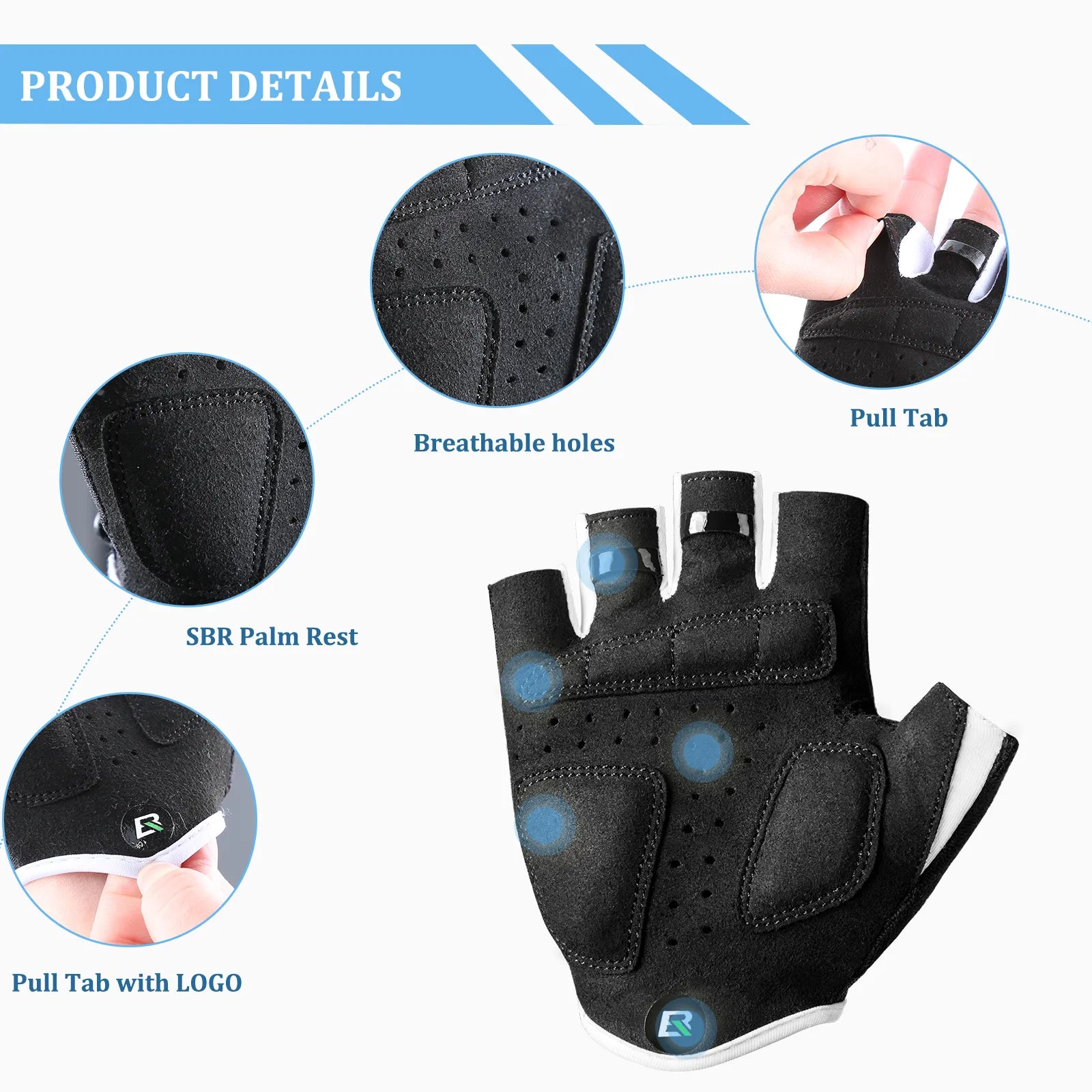 ROCKBROS S145 kids padded cycling gloves with shock-absorbing protection and non-slip grip