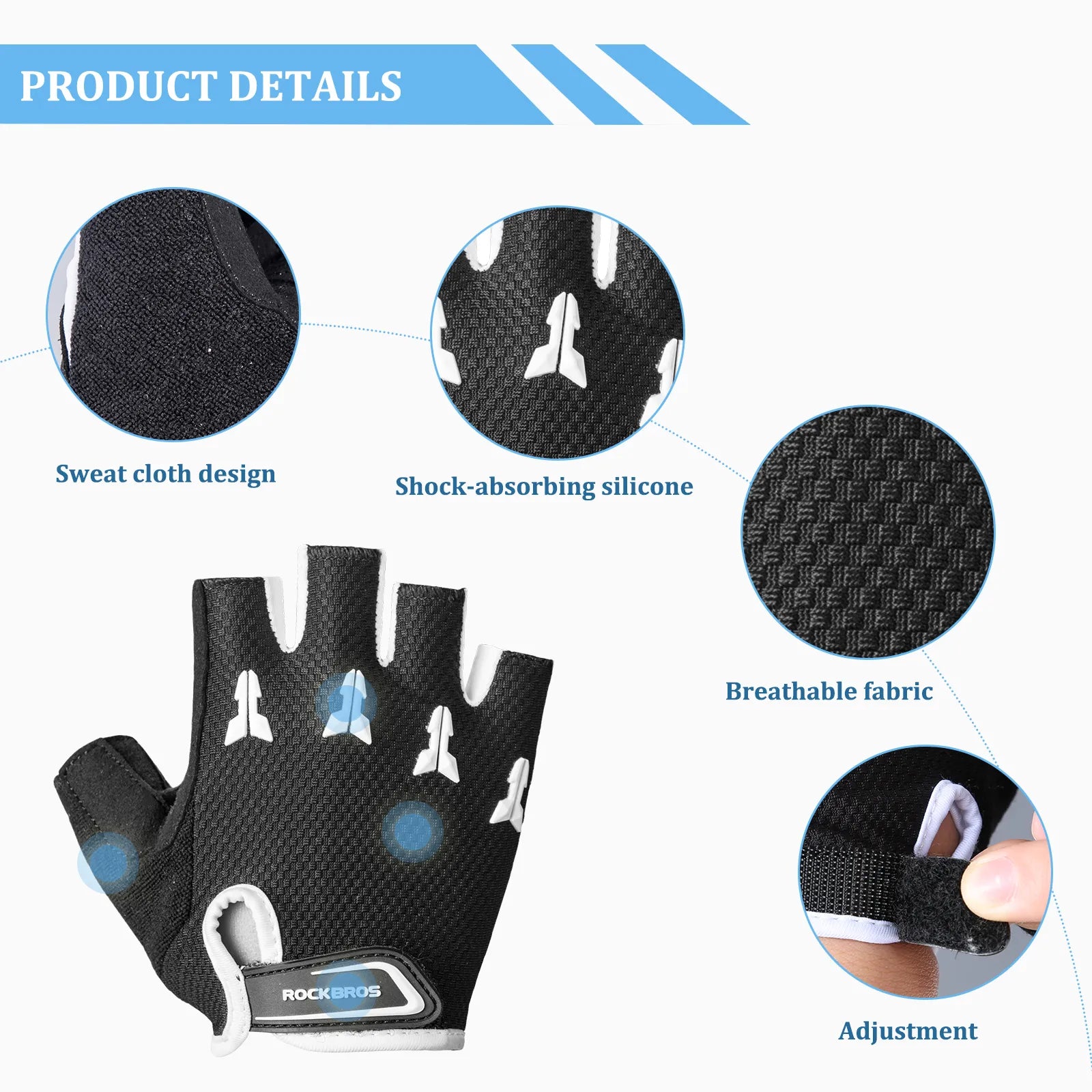ROCKBROS S145 kids padded cycling gloves with shock-absorbing protection and non-slip grip