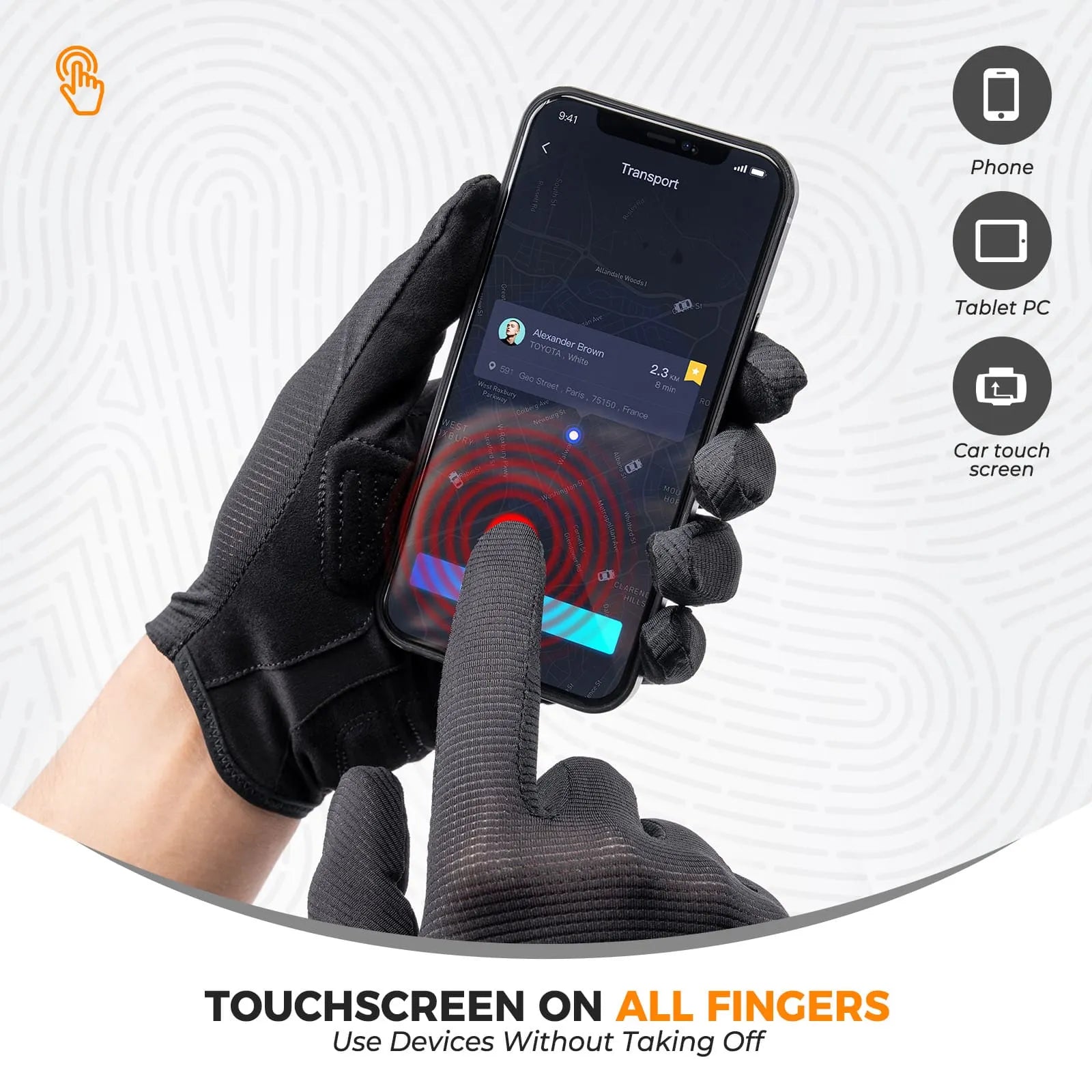rockbros solid color full finger cycling gloves breathable anti-slip touchscreen lightweight for commuting training