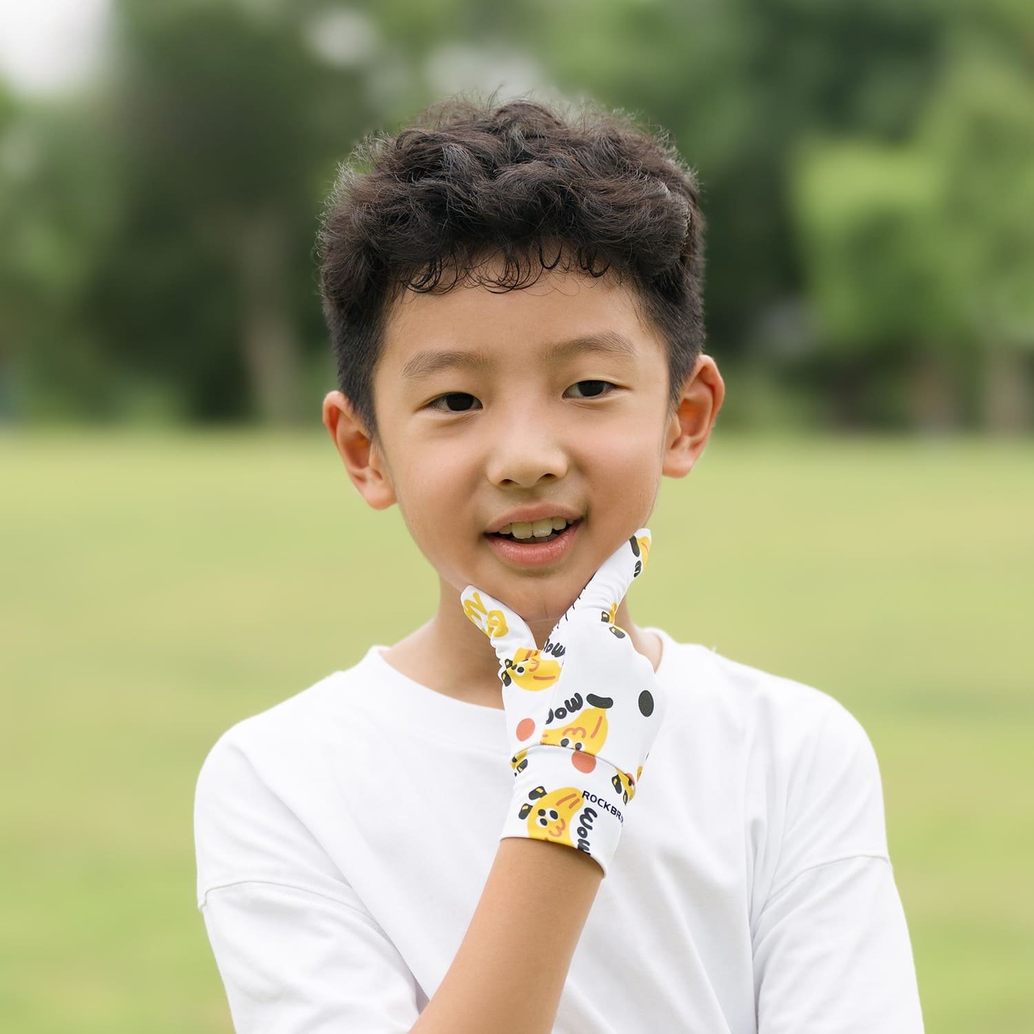 rockbros kids sun protection cycling gloves upf50+ breathable anti-slip for outdoor riding and daily use
