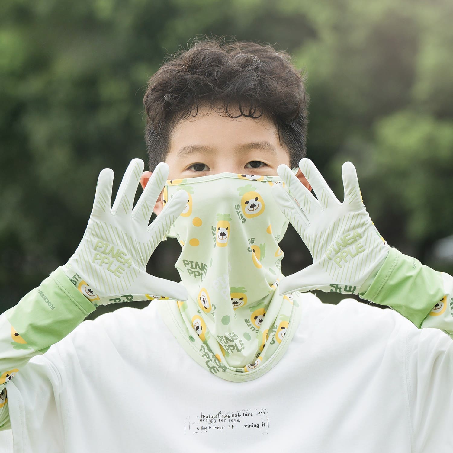 rockbros kids sun protection cycling gloves upf50+ breathable anti-slip for outdoor riding and daily use