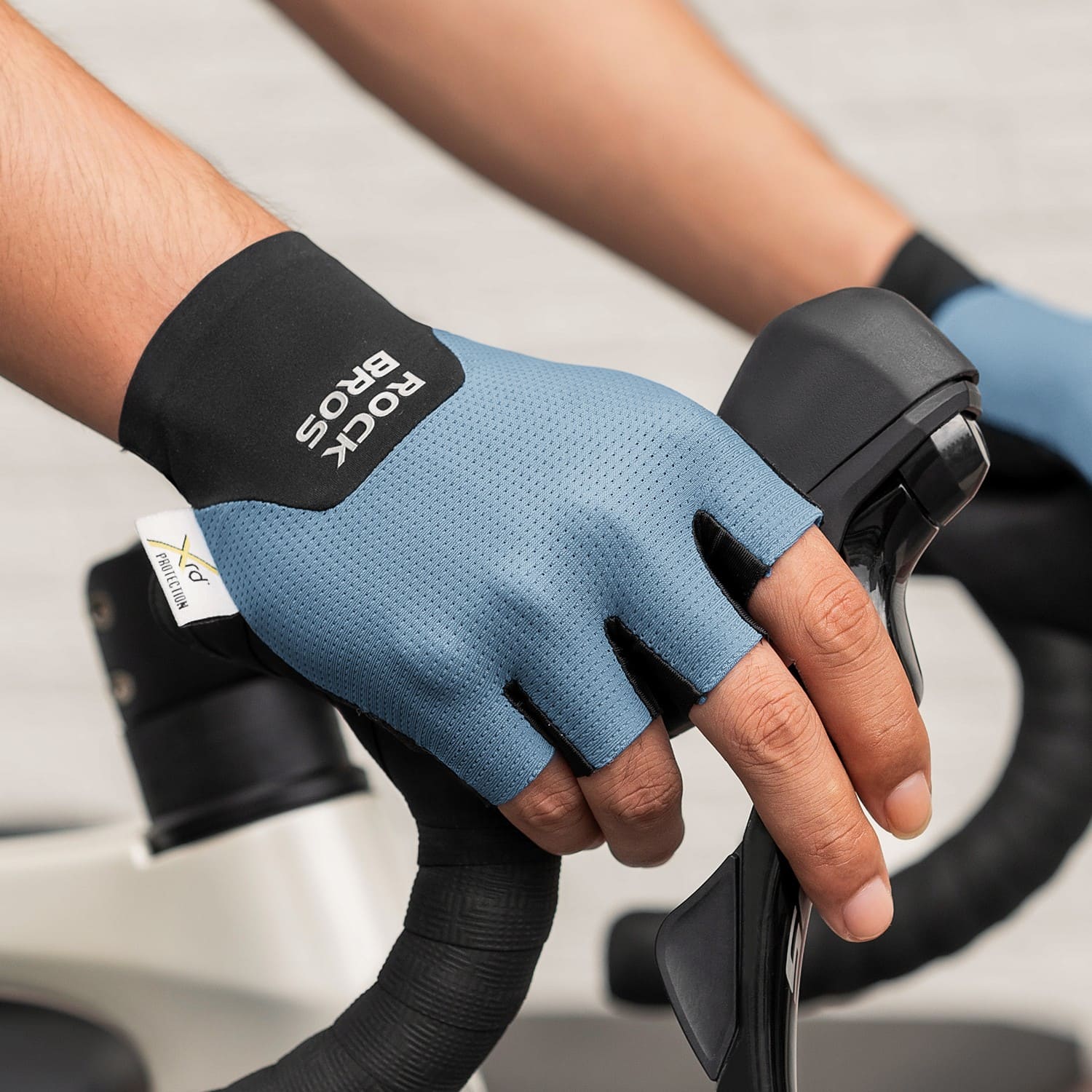 rockbros minimalist half finger cycling gloves breathable anti-slip for road cycling and daily riding
#Color_Blue