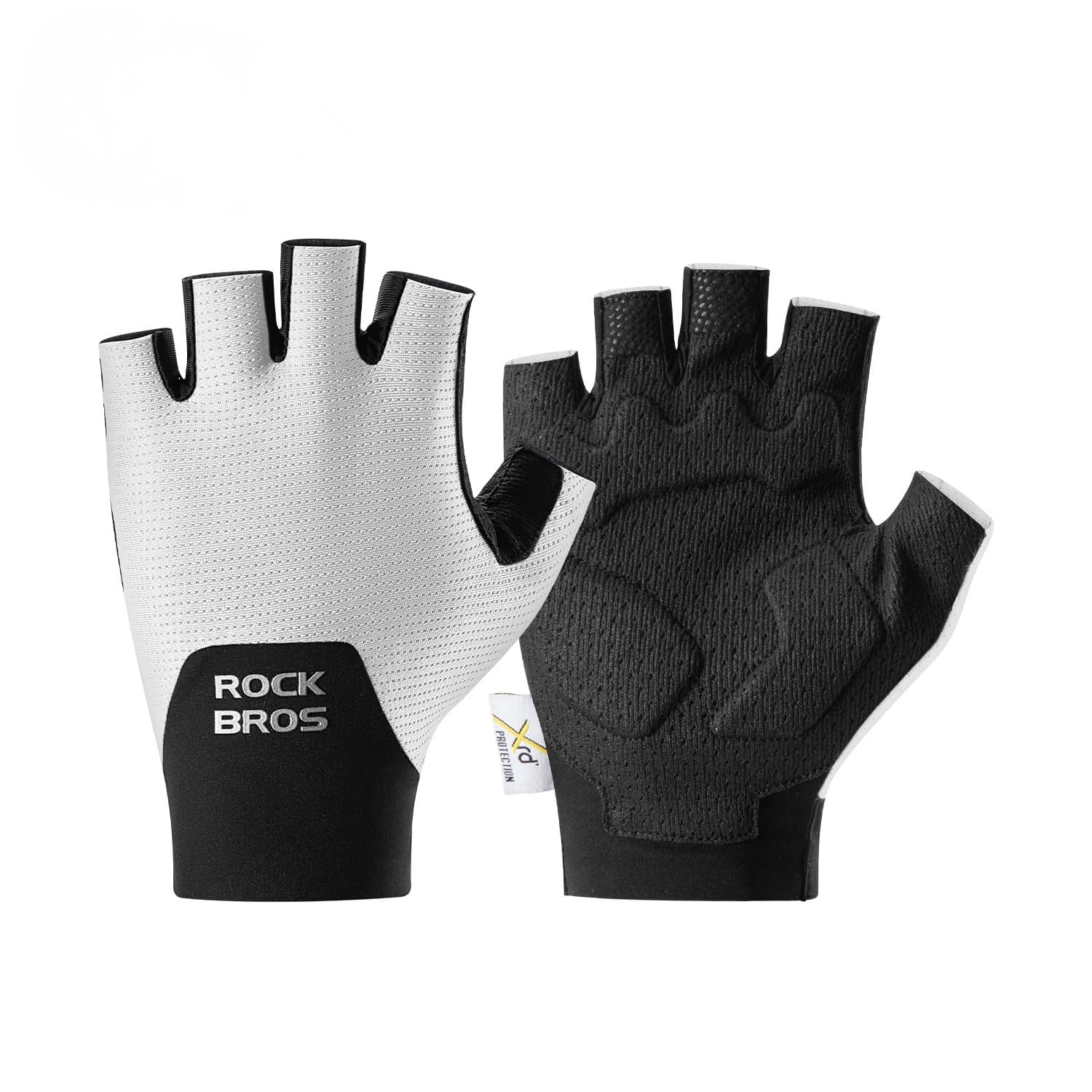 rockbros minimalist half finger cycling gloves breathable anti-slip for road cycling and daily riding
#Color_White