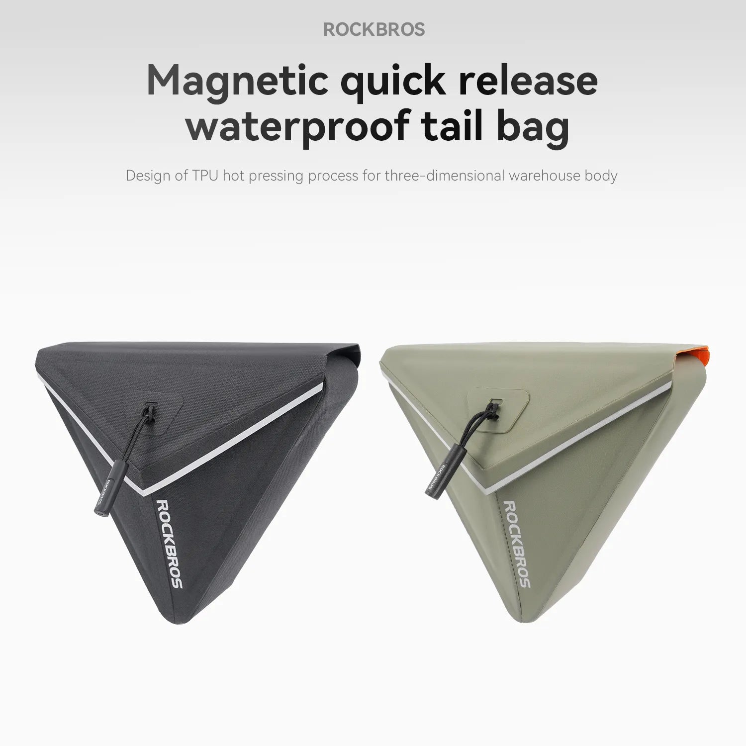 ROCKBROS SaddleMate quick-release magnetic bike saddle bag with waterproof TPU construction and 0.6L storage