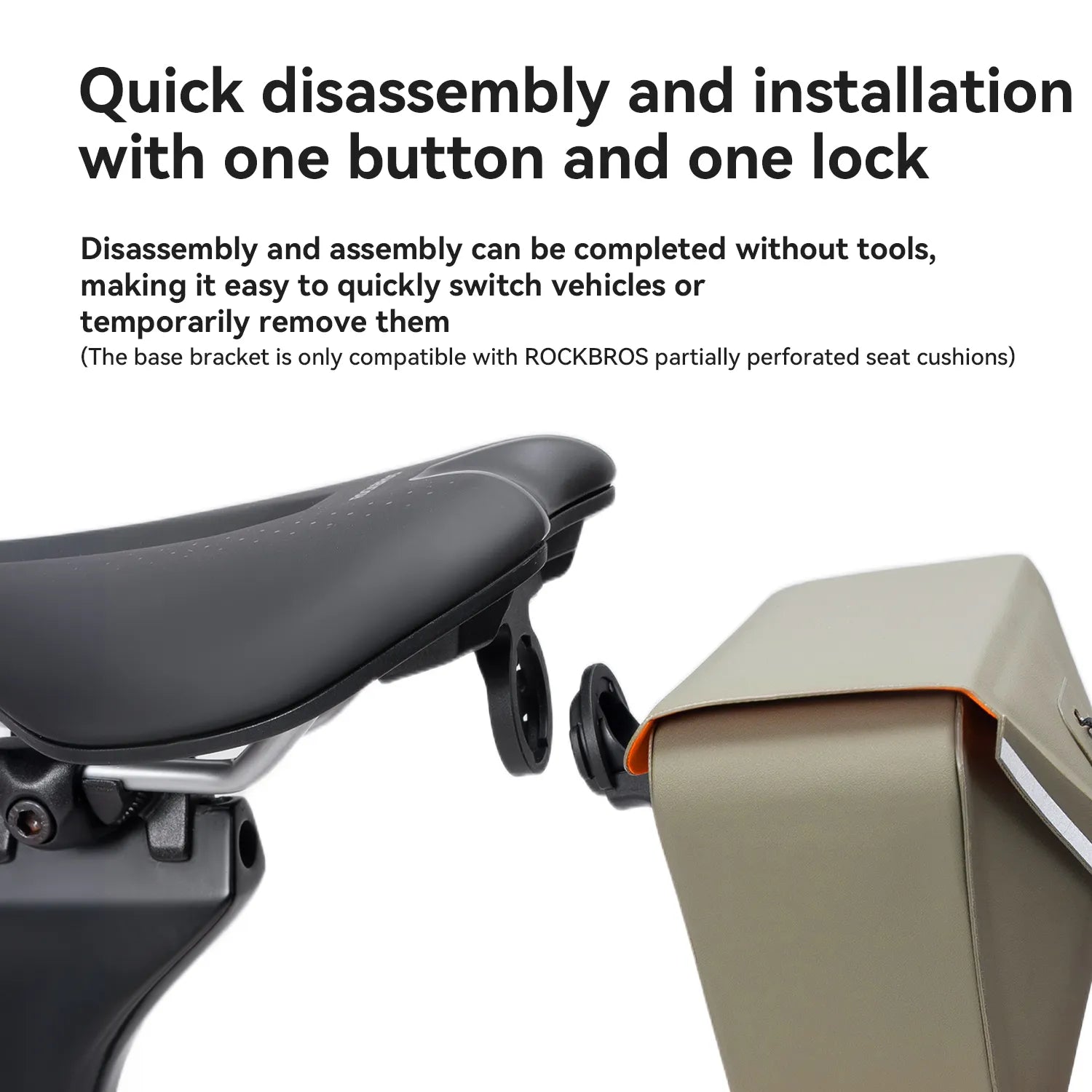ROCKBROS SaddleMate quick-release magnetic bike saddle bag with waterproof TPU construction and 0.6L storage