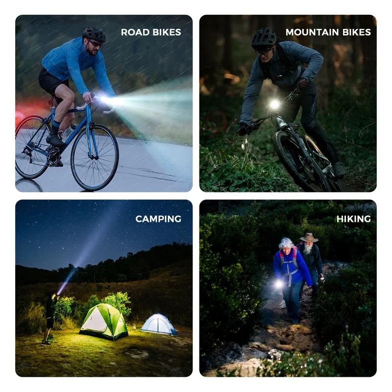 ROCKBROS anti-glare bike light with cut-off beam design to improve visibility and reduce glare during night rides