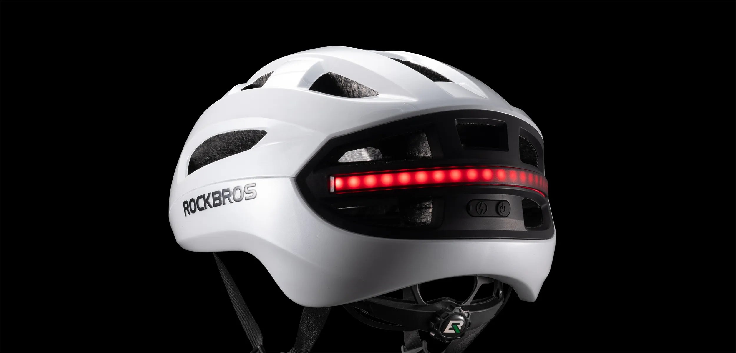 ROCKBROS smart bike helmet with remote-controlled warning lights rechargeable LED cycling safety helmet