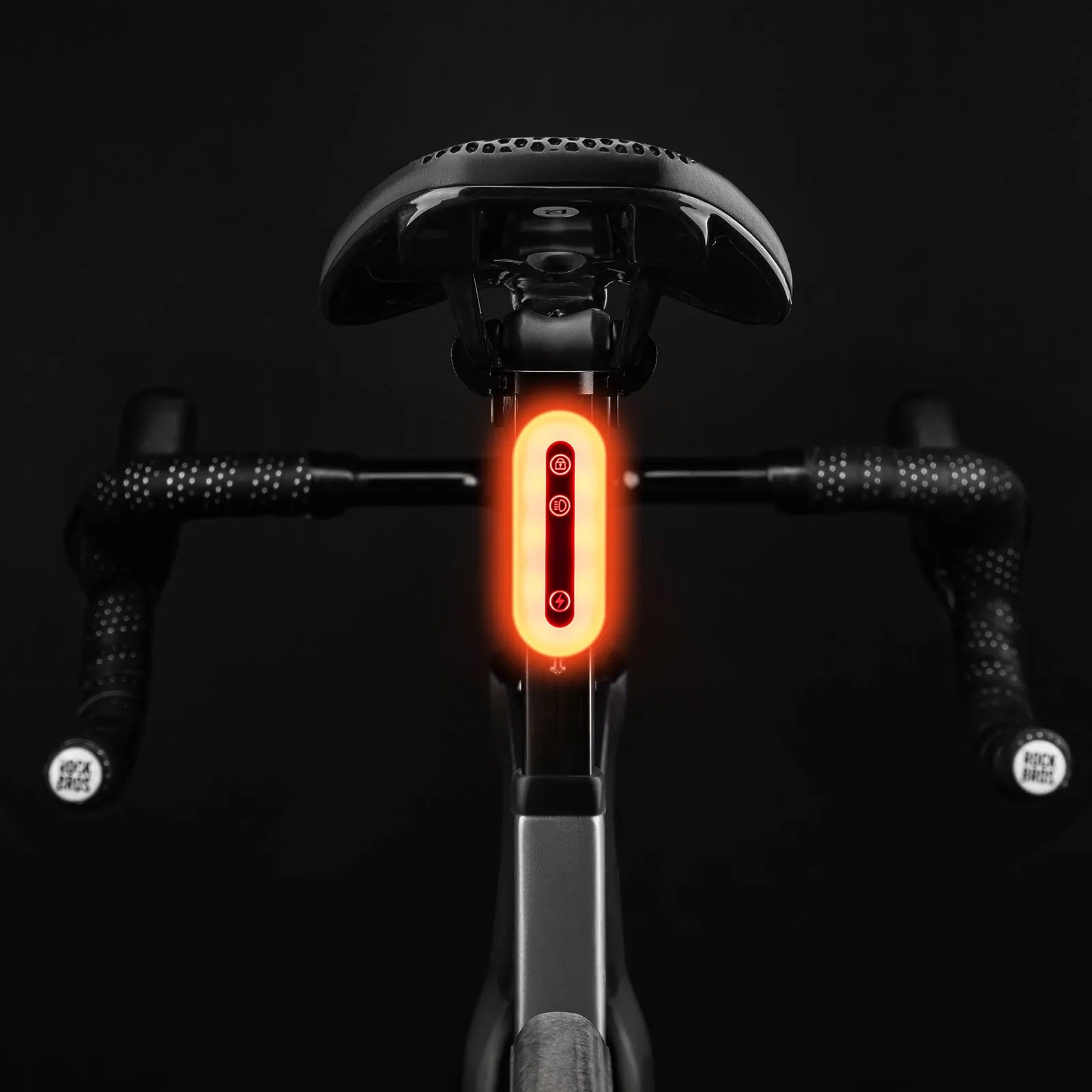 ROCKBROS smart bike tail light with Bluetooth cable lock, brake sensing, and automatic light detection