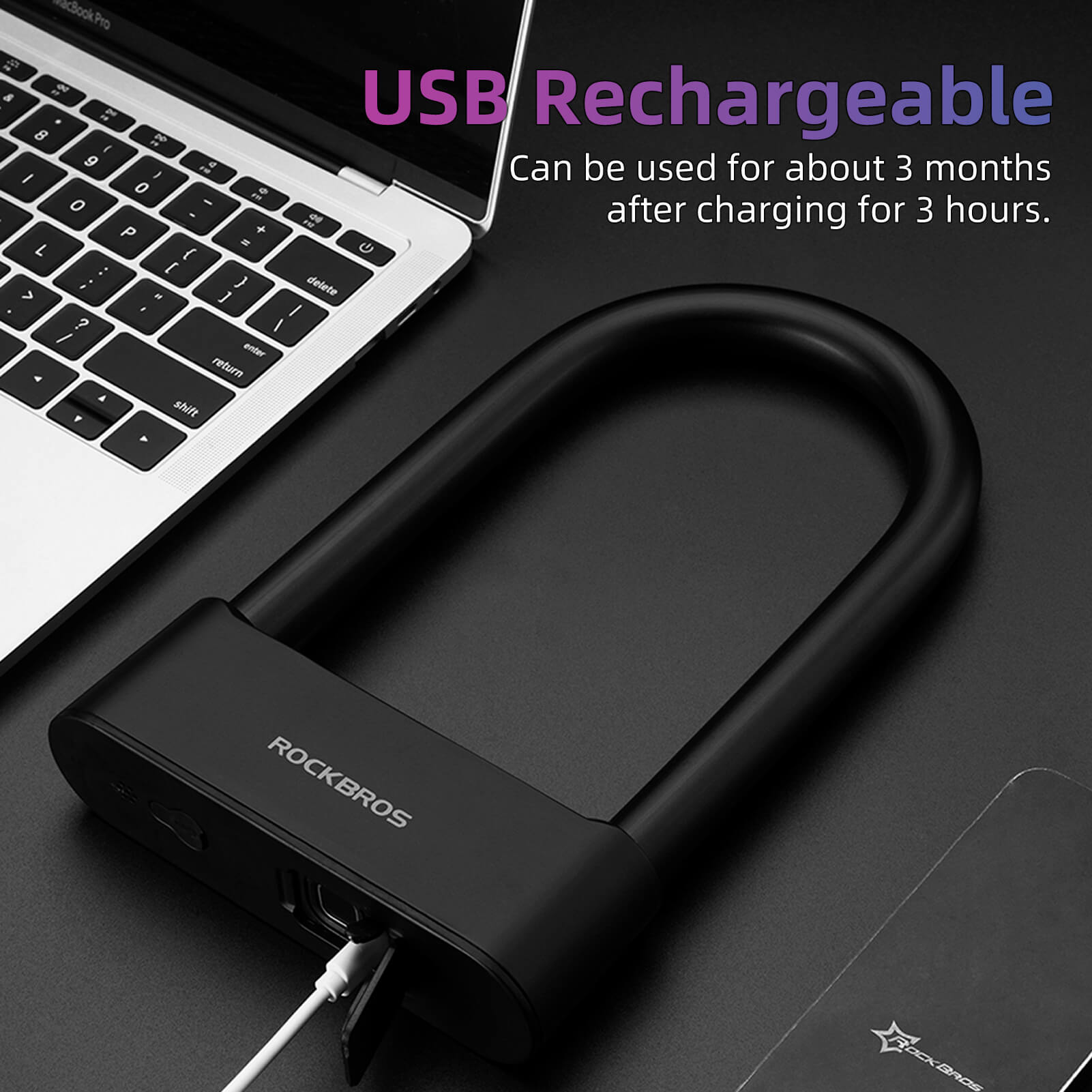 ROCKBROS Smart Bluetooth Fingerprint U Lock for Bikes