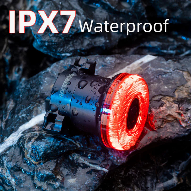 ROCKBROS smart brake-sensing bike tail light for enhanced visibility