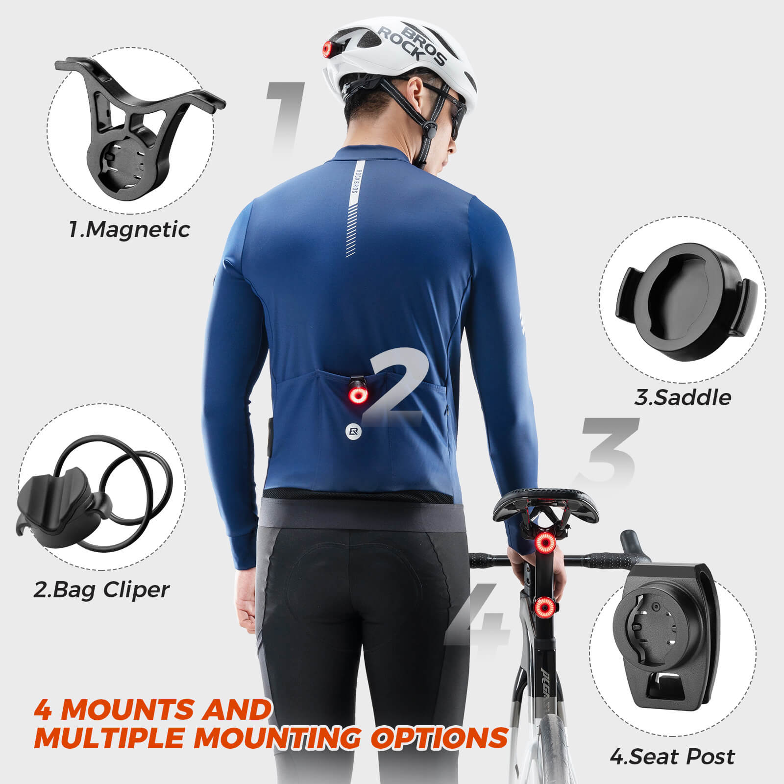 Smart bike handlebar plug with integrated rear light – ROCKBROS R0