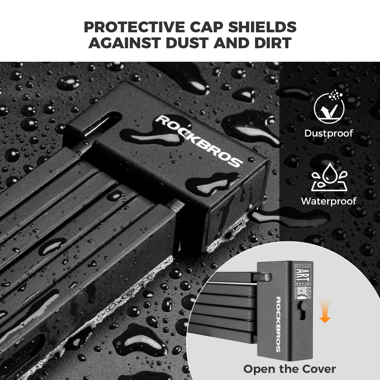 ROCKBROS ART-certified and Sold Secure Gold folding bike lock for high-security bicycle protection