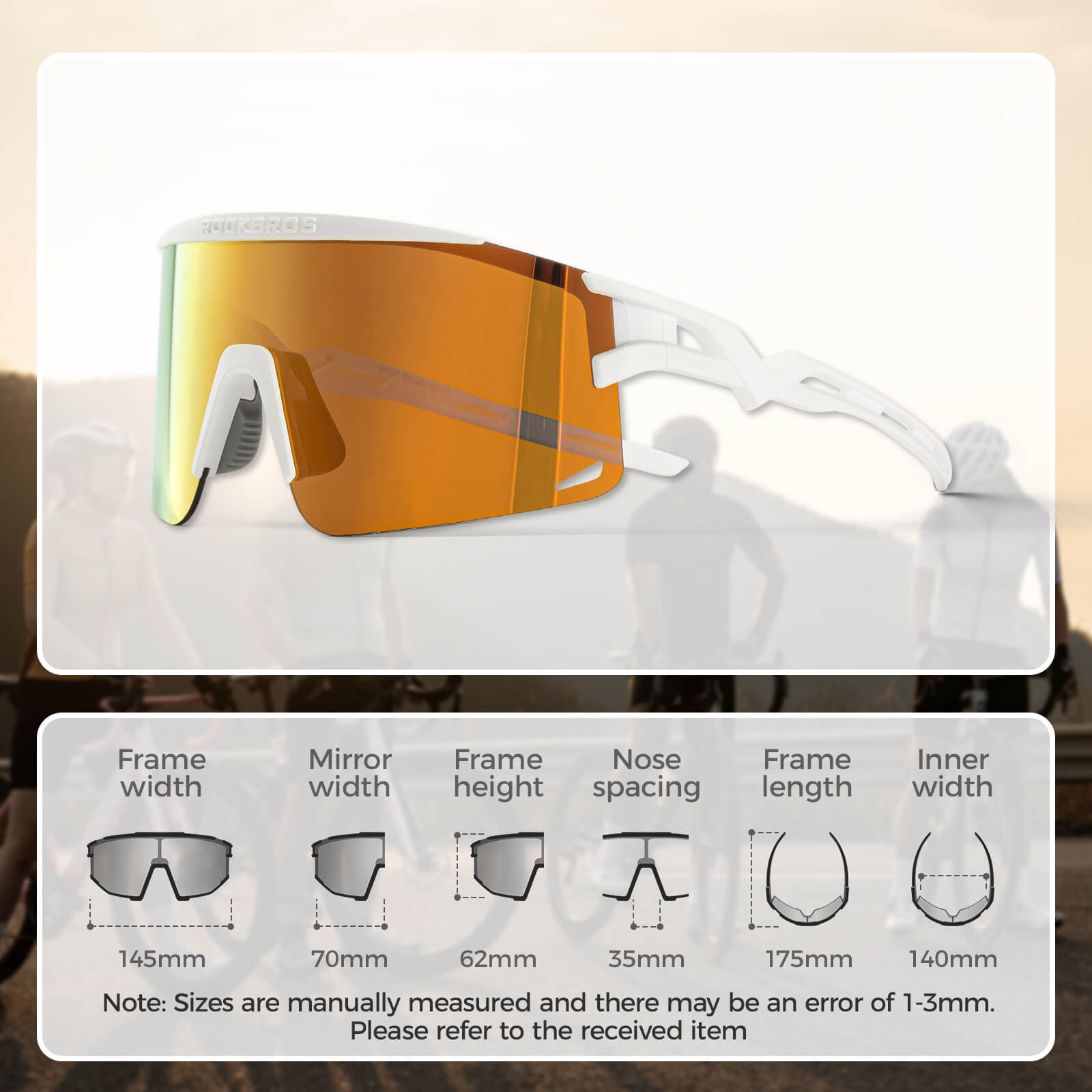 ROCKBROS Half Frame Polarized Sports Sunglasses with UV protection and lightweight TR90 frame