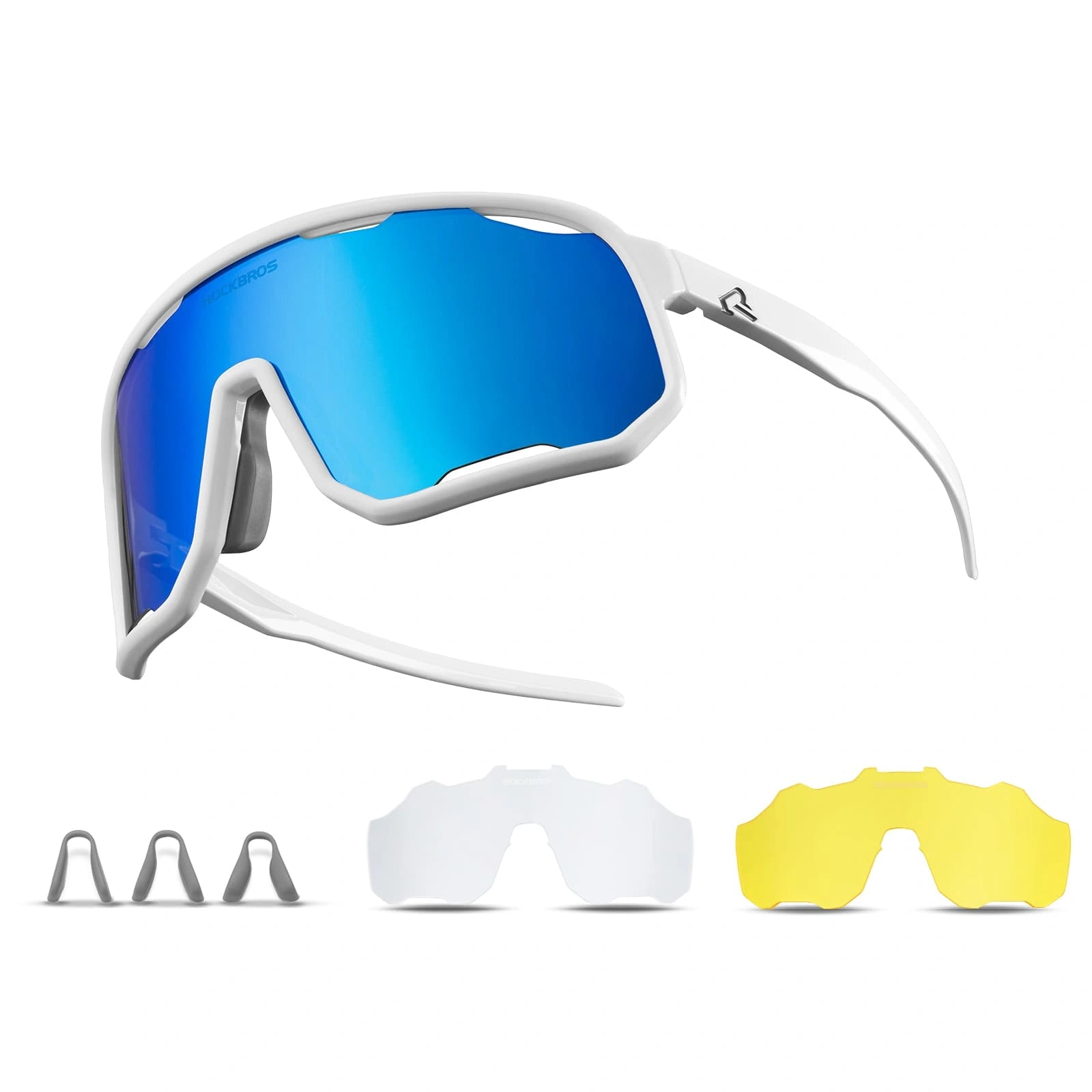 ROCKBROS SP351 Windproof Cycling Sunglasses with Polarized UV400 Lenses and Lightweight TR90 Frame
#Color_Glossy White / White Ice Blue Polarized