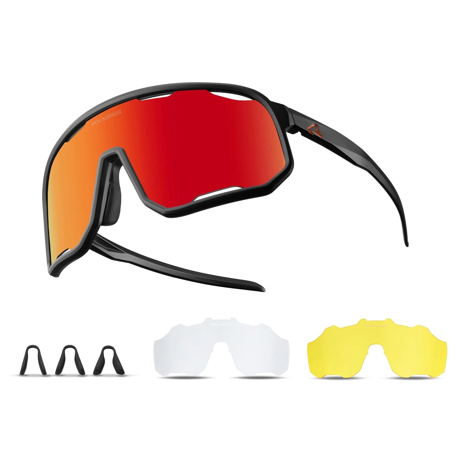 ROCKBROS SP351 Windproof Cycling Sunglasses with Polarized UV400 Lenses and Lightweight TR90 Frame
#Color_Matte Black / Purple Red Polarized