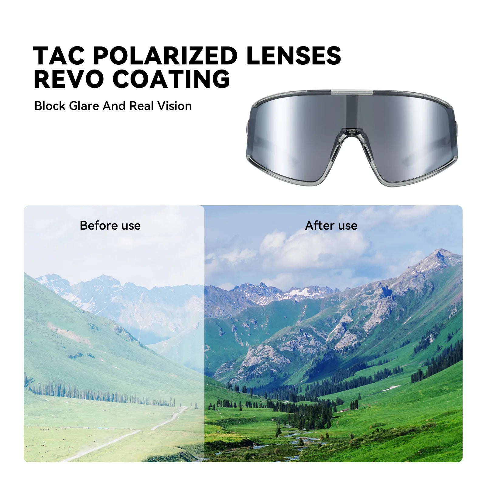 ROCKBROS polarized cycling sunglasses with UV400 protection lightweight sports eyewear
#Color_Bright Dark Gray