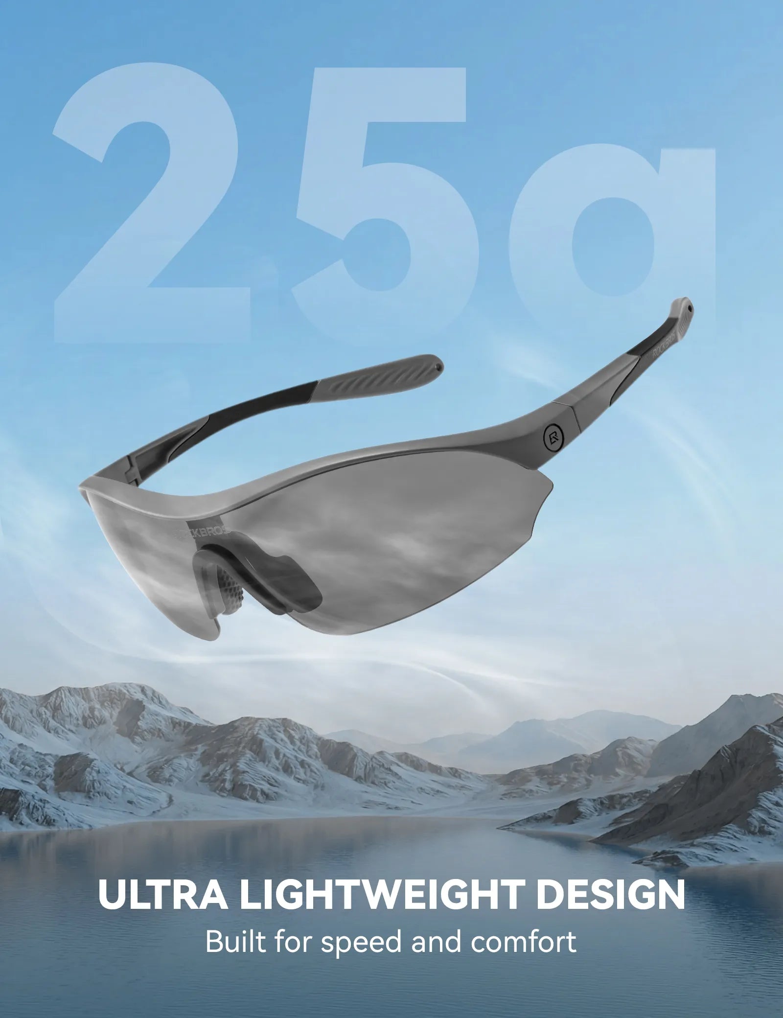 ROCKBROS SP402 sports sunglasses with three interchangeable lenses for cycling, running, and outdoor adventures
#Color_Gray