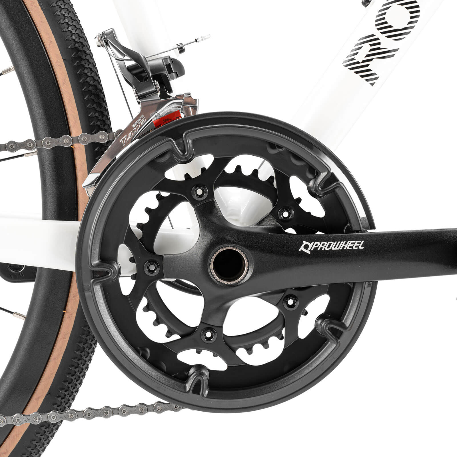 ROCKBROS SPINP2M flat bar road bike with lightweight aluminum frame and Shimano drivetrain for commuting and beginner riders
#Color_White
