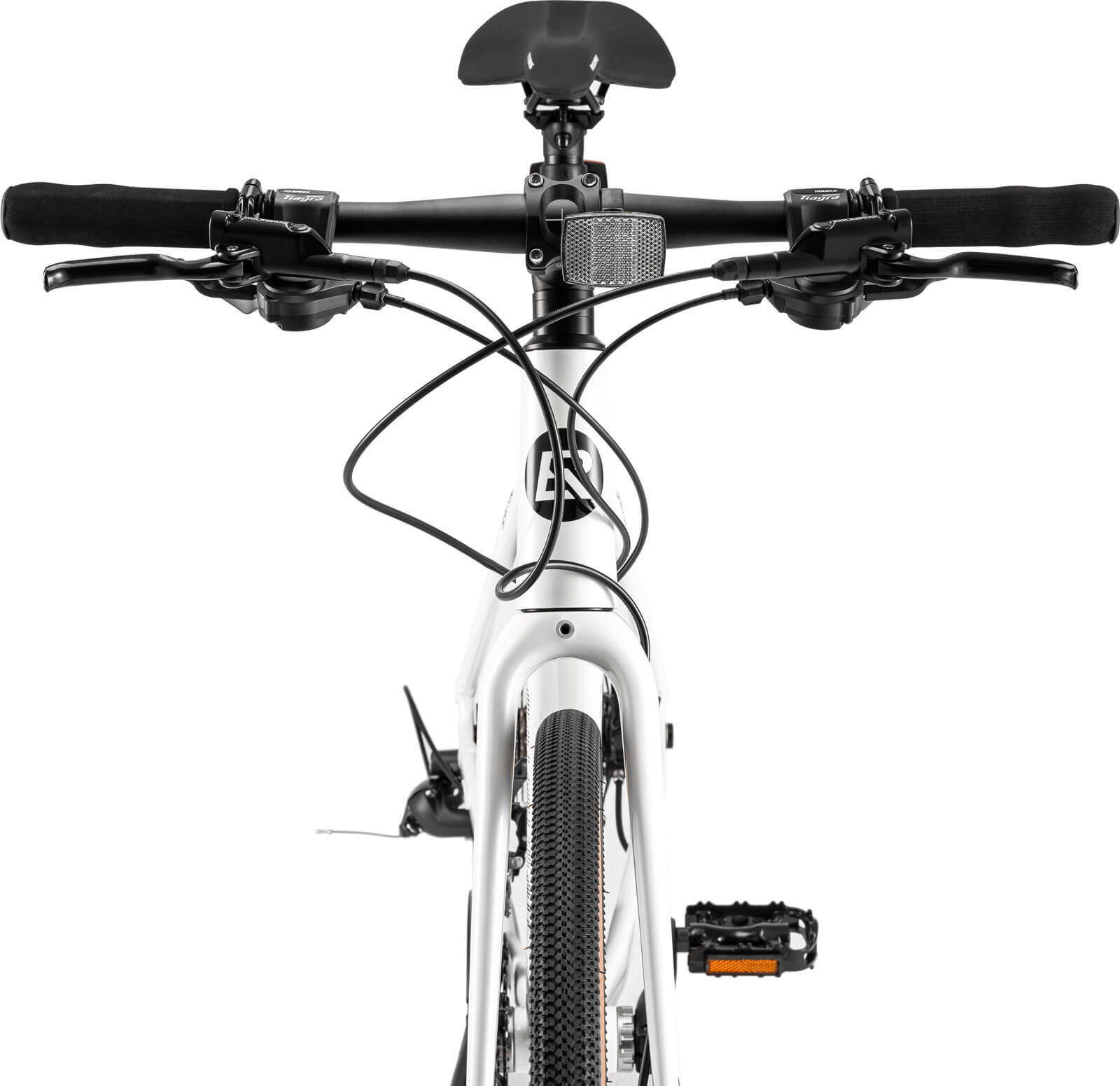 ROCKBROS SPINP2M flat bar road bike with lightweight aluminum frame and Shimano drivetrain for commuting and beginner riders
#Color_White