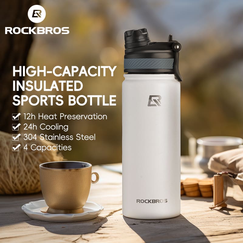 ROCKBROS Insulated Portable Stainless Steel Water Bottle for Cycling and Outdoor Use