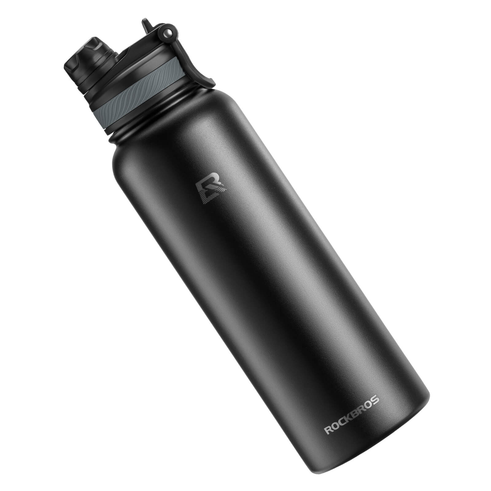 ROCKBROS stainless steel water bottle insulated large capacity with straw lid
#Color_Black