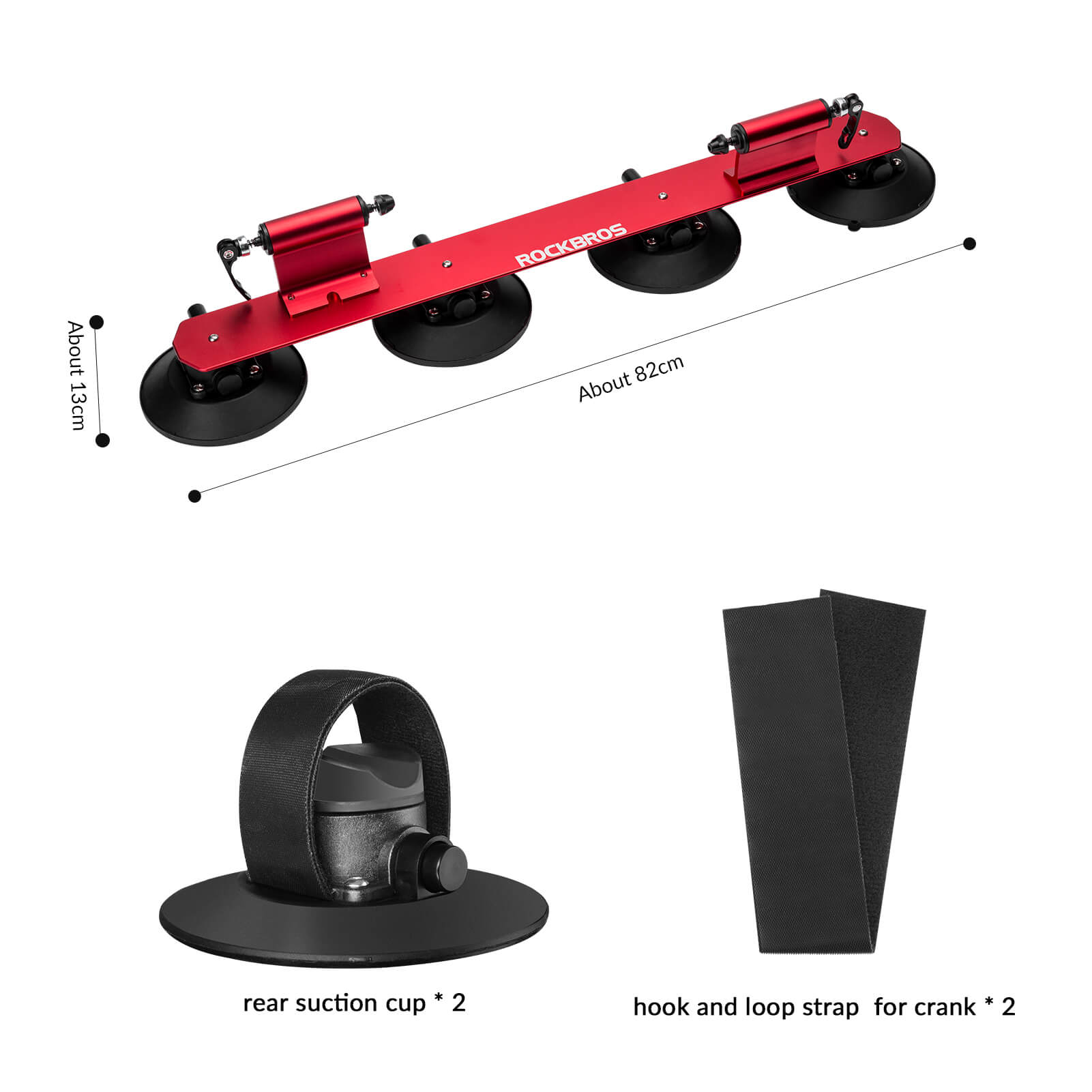 ROCKBROS suction cup bike rack for car roof quick release mount
#Color_2-Bike Red