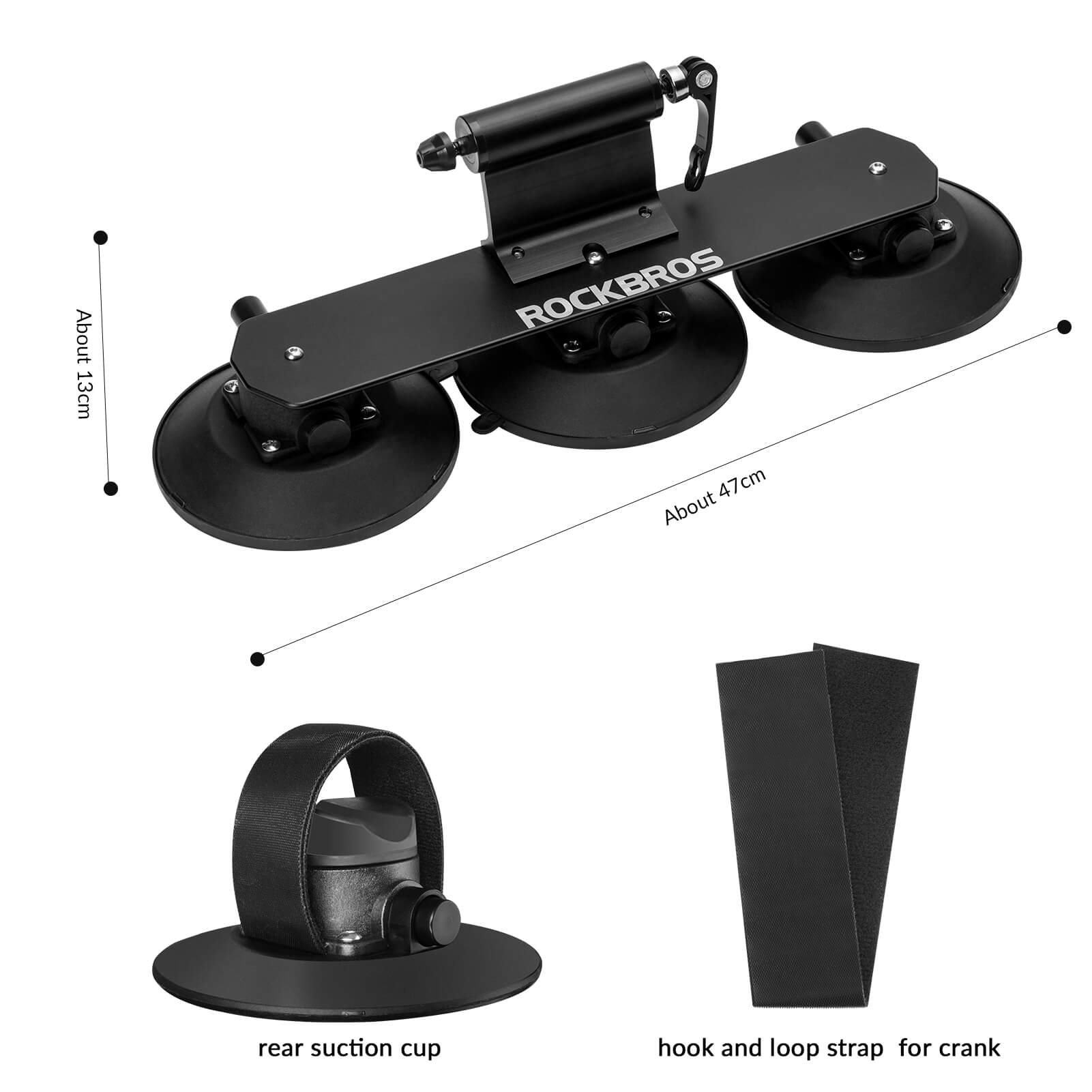 ROCKBROS suction cup bike rack for car roof quick release mount
#Color_1-Bike Black