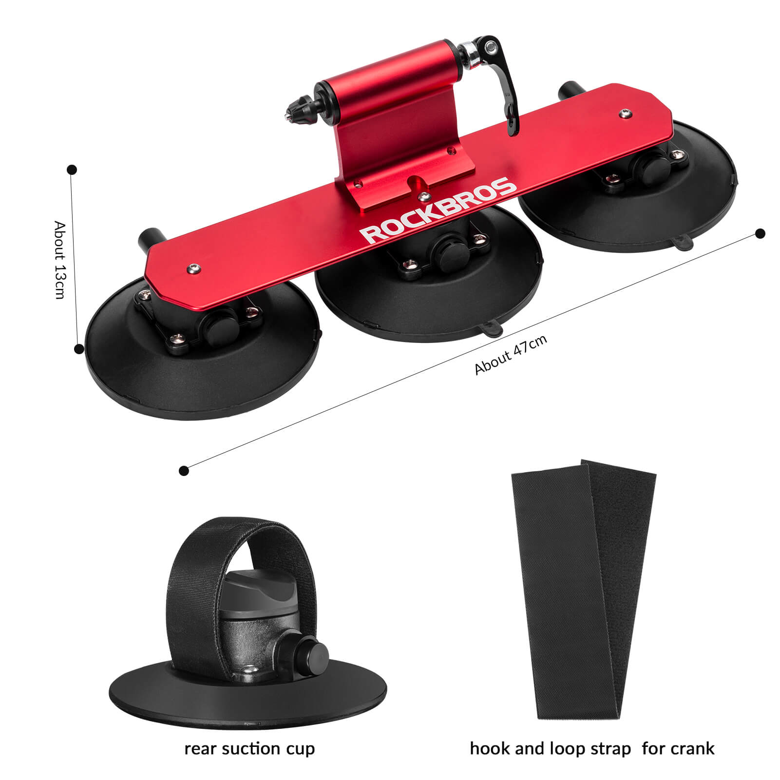 ROCKBROS suction cup bike rack for car roof quick release mount
#Color_1-Bike Red