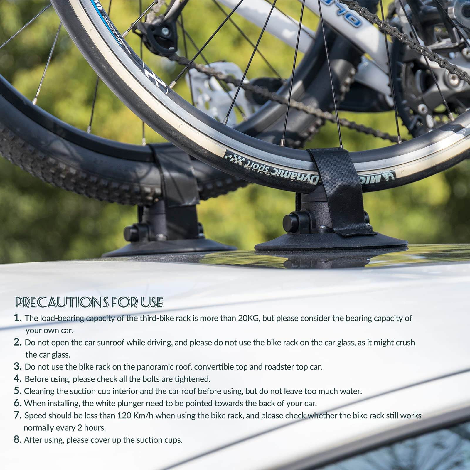 ROCKBROS suction cup bike rack for car roof quick release mount