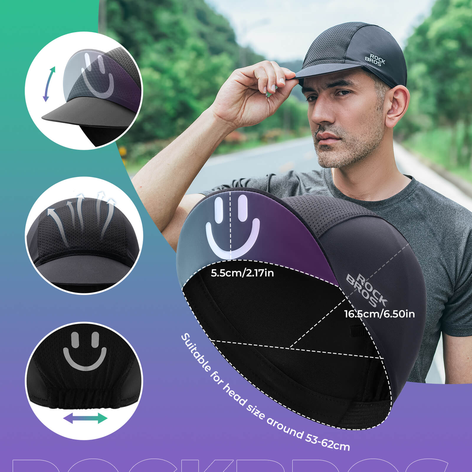 ROCKBROS summer cycling cap offering sun protection and breathability for cyclists