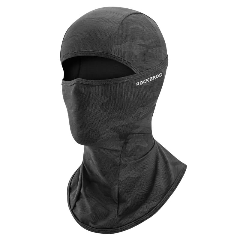 ROCKBROS summer ice silk balaclava face mask with breathable fabric and UV sun protection
#Color_Black