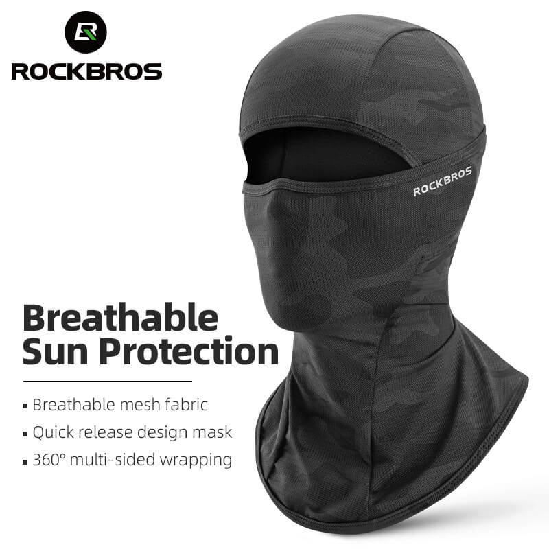 ROCKBROS summer ice silk balaclava face mask with breathable fabric and UV sun protection